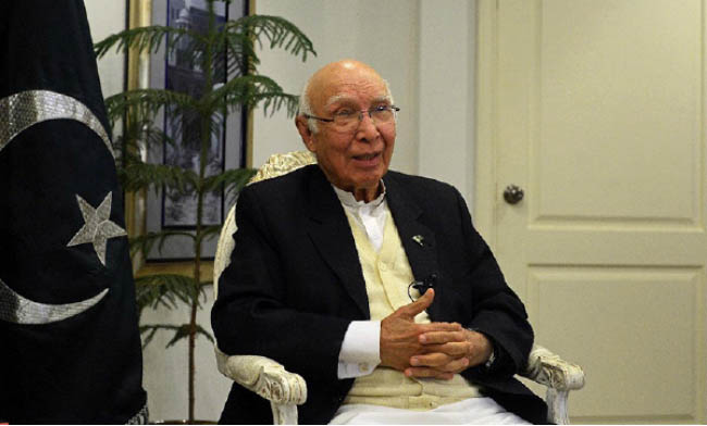 Afghan Peace Impossible Without Pakistan Support: Sartaj Aziz